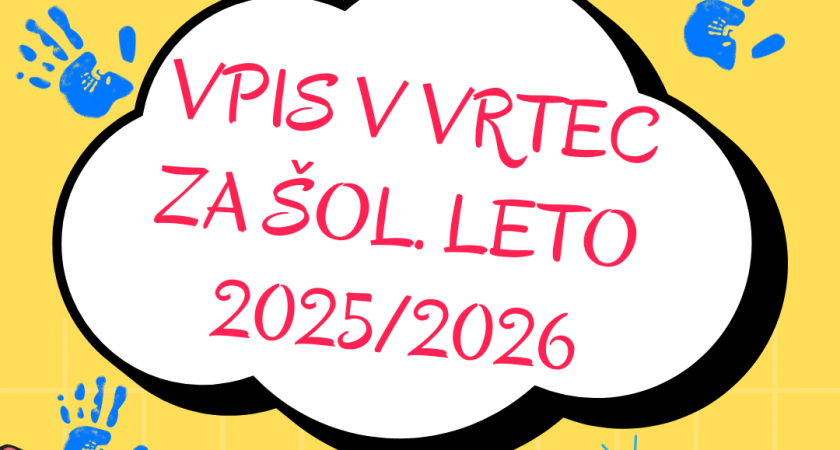 Vpis otrok v Vrtec Sežana za šol. leto 2025/2026