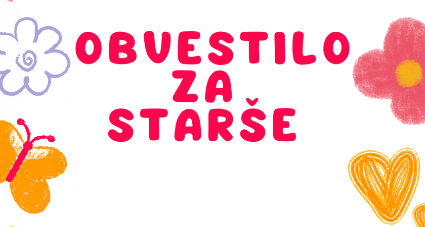 Obvestilo za starše