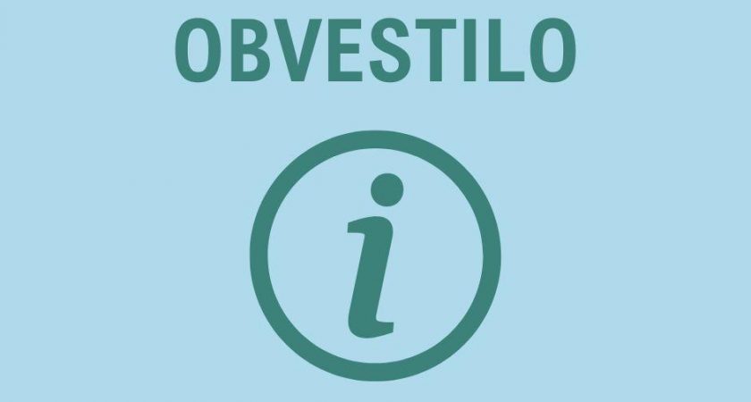 Obvestilo za starše – enota Tomaj