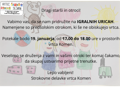 Igralne urice – enota Komen