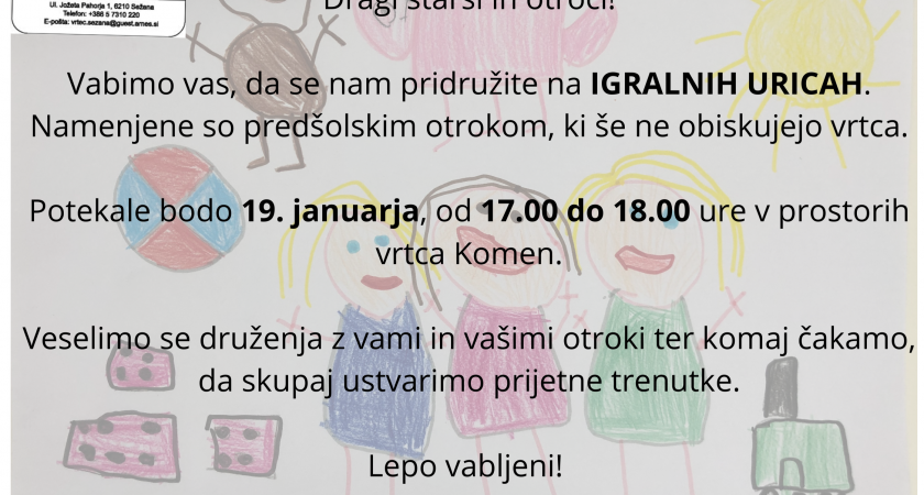 Igralne urice – enota Komen